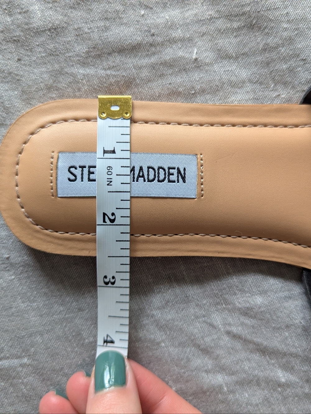 Steve Madden Zarnia Slide / Slip-on Leather Sandals in Black + Tan - Picture 7 of 10